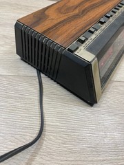 Vintage Sears AM/FM Electronic Clock Radio Wood Grain LED Display tested working