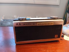 AA MARK II Handheld VINTAGE Blue Radio, Made in Hong Kong UNTESTED As is
