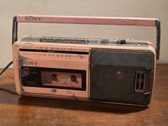 RARE PINK! SONY CFM-140 AM/FM Radio Cassette Tape Recorder VTG ONLY FM WORKS!