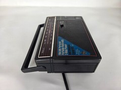 GE AM FM Portable Radio 7-2850B Two-Way Power Handle Tuner Sticker Vintage