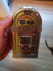 Jukebox Shaped 50s Radio AM FM Model JB-21 Gray Vtg Works Small 6&Prime; Unbranded