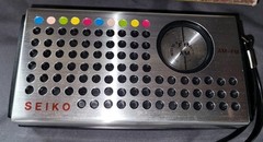 Vintage Seiko Solid State AM/FM Radio Box New Never Used Headphones Black Dial