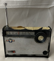 Vintage Sears AM FM Radio Black 2263 With Antennae Untested Parts Only Hong Kong