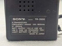 Vintage Sony TR-3500 AM 6-transistor handheld Radio Working Japan