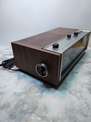 Vintage Panasonic Woodgrain Flip Clock Radio Alarm AM FM w Day Display RC-7053