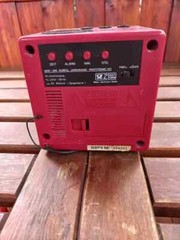 German vintage red CUBE Profitronic 100 alarm radio