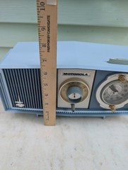 Motorola C19B8 Clock Radio Two Tone Blue Tube AM Mid Century Modern 1963