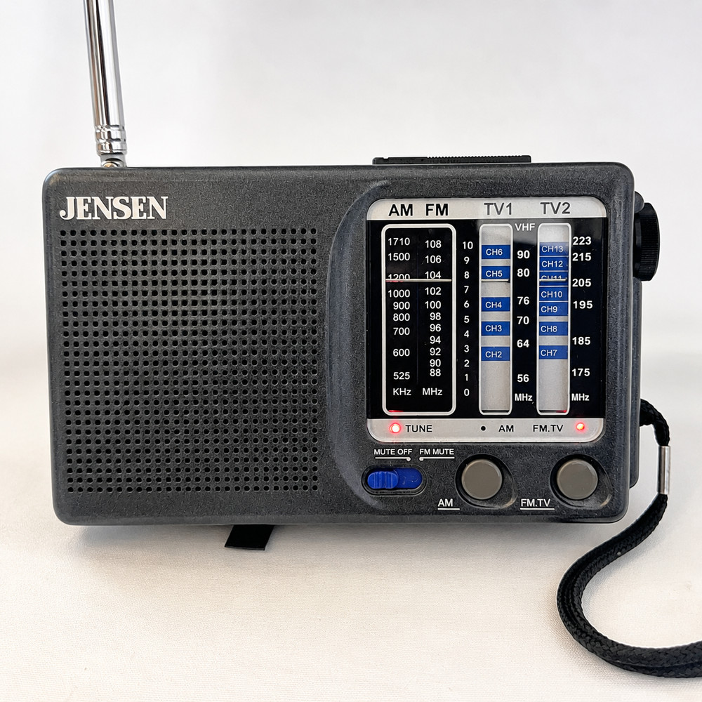 Jensen MR-400 AM FM TV 12 Channel Portable Radio Receiver Tested Works Vintage
