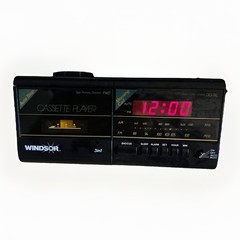 Vintage Windsor AM/FM Alarm Clock Radio Cassette Player Model 2550 Black Working