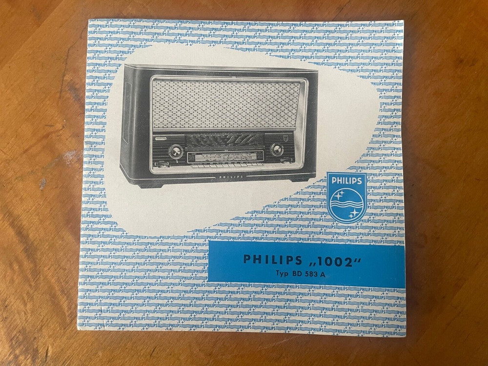 Philips 1002 AM/FM/Shortwave Table Top Radio Instruction Booklet 1958-1959