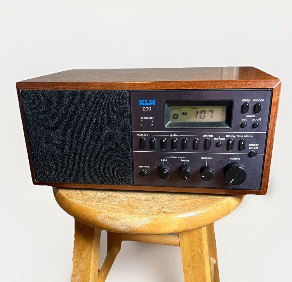 KLH model 200 Japanese Clock Radio Wood Black