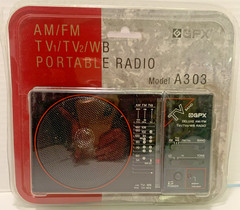 New Gpx A303 Gran Prix Portable Radio Am/fm/tv1/tv2/wb Vintage