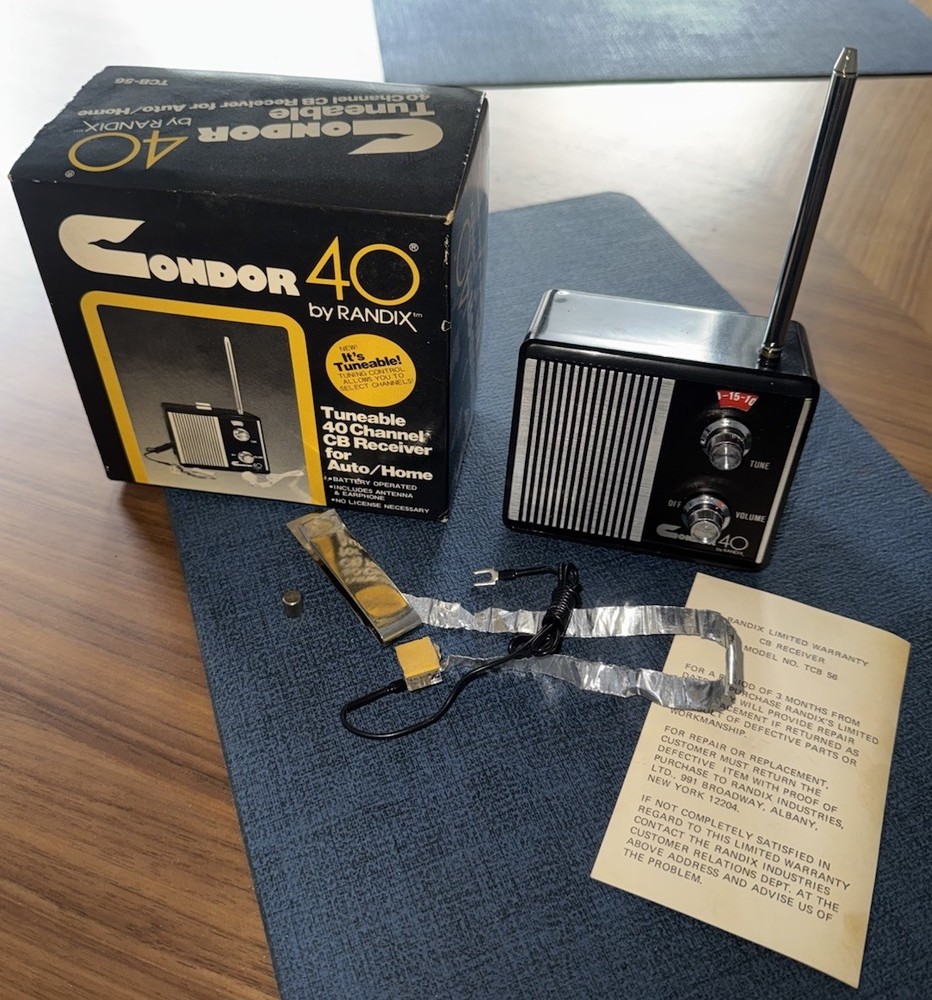 RARE Vintage CONDOR 40 Channel CB RECEIVER by Randix TCB 56