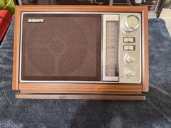 Vintage Sony ICF-9740W FM/AM Table Radio Simulated Wood Cabinet
