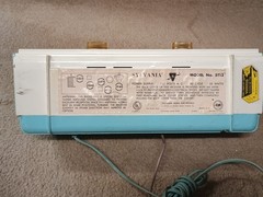 Vintage Sylvania Model 5T13 Dual Speakers Radio Works ! White And Blue Nice!