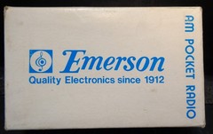 Vintage 1977 EMERSON AM Pocket Radio P3300 Off White W/ Box & Instructions Works