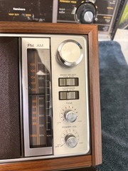 Vintage Sony ICF-9740W FM/AM Table Radio Simulated Wood Cabinet