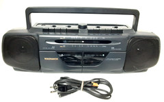 VINTAGE Magnavox DOUBLE DECK Cassette Player w/ CORD Portable AM/FM #AW 7030/17