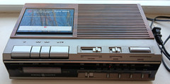 Vintage GE 7-4954B FM/AM Clock Radio Alarm Cassette Player w/ Red LED Display