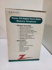 Vintage Zenith Z824W Phone Alarm Clock AM/FM Radio CD Player