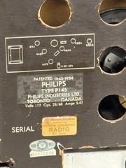 Vintage Philips P145 Tube Radio Working AM Shortwave Wood Cabinet Toronto 1950s