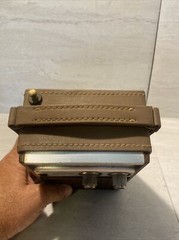 Soundesign Model 2223D Tested Works AM/FM Portable Radio Leather Hong Kong AC/DC