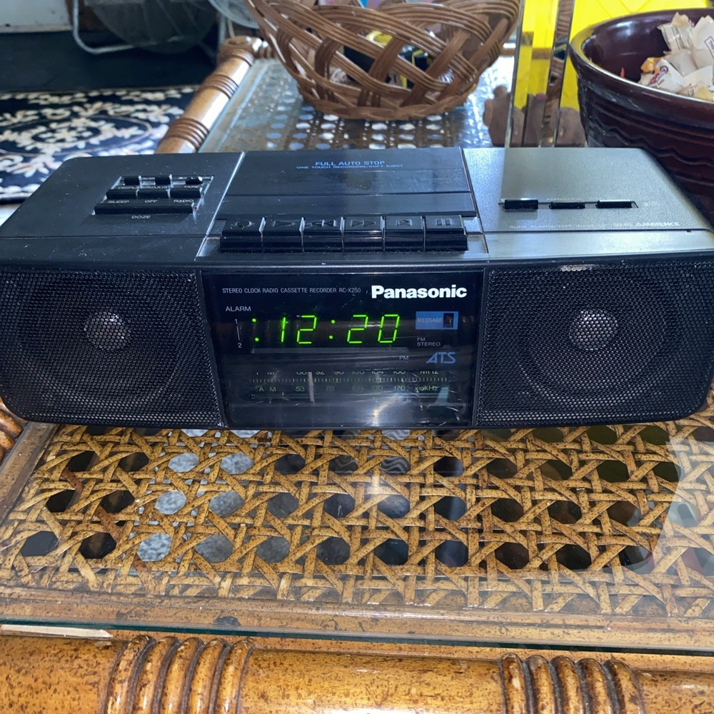 Vintage Panasonic RC-X250 Alarm Clock AM FM Radio Cassette Player Tested Working