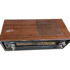 Vintage Admiral Flip Clock Radio Wood Grain MCM, CRF-921 Clean/Works Rare