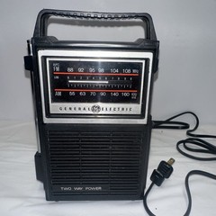 Vintage GE General Electric 7-2800B AM FM Portable Radio Two Way Power Black
