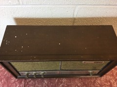 VINTAGE GENERAL ELECTRIC DUAL SPEAKER AM/FM Tube RADIO MODEL T1243B TESTED WORKS