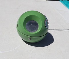 Vintage Panasonic Panapet 70 R-70 AM Ball Radio Green Space Age Japan WORKS