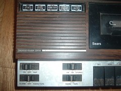 Sears AM/FM cassette Stereo Message Alarm clock radio 1979 model 23400 Works