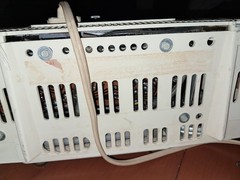 Vintage GE AM Clock Radio 1950’s Atomic Age Tan MCM Partly Tested See Descripti