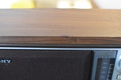 Vintage Sony FM AM Tabletop Radio Wood Grain Model ICF-9740W with OPTION