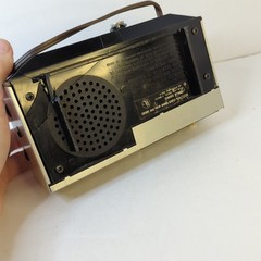 Vintage 50s Bulova Clock Transistor Radio 240 Series Mid Century Modern Silver