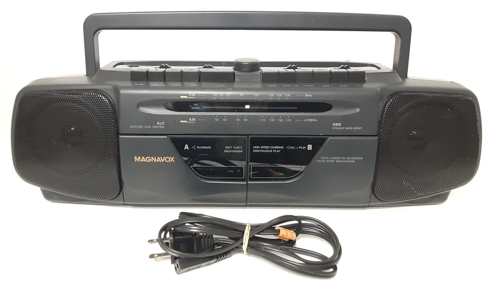 VINTAGE Magnavox DOUBLE DECK Cassette Player w/ CORD Portable AM/FM #AW 7030/17