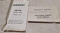 Vintage Stewart – TR-1 – AM FM Portable Radio – Tested – Complete in Retail Box