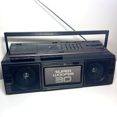 Seiko WKC-200 Super Woofer 3D Stereo Boombox Dual Cassette AM/FM- Tested Working