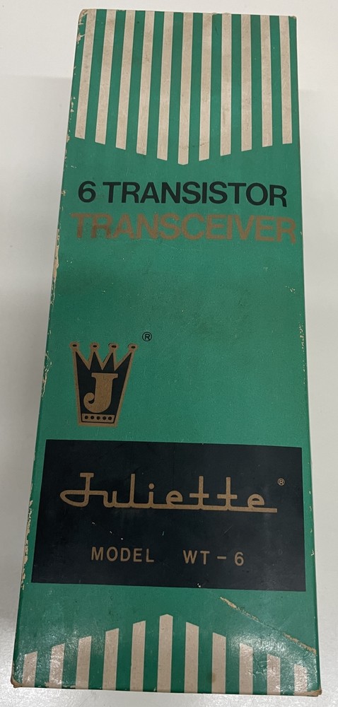 Vtg Juliette Six Transistor Transceiver Model WT-6 Walkie Talkie In Original Box