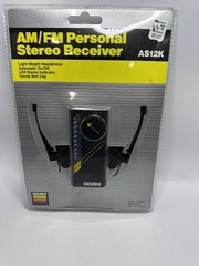GEMINI AM/ FM Personal STEREO RECEIVER W/Ultra-Light Headphone Model AS12K NEW!