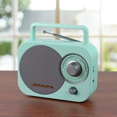 Retro-Inspired Mint Green Portable Radio with AM/FM – Ideal for Nostalgic Music