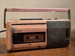 RARE PINK! SONY CFM-140 AM/FM Radio Cassette Tape Recorder VTG ONLY FM WORKS!