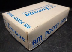 Vintage 1977 EMERSON AM Pocket Radio P3300 Off White W/ Box & Instructions Works