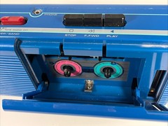 Vintage 1980s Soundesign Color Tunes Radio Cassette Player 4603VBL Blue Boom Box