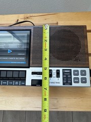 Vintage GE 7-4956B FM AM Alarm Clock Radio Cassette Recorder Wood Grain, Tested