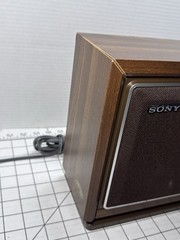 Vintage SONY AM/FM Desktop Radio ICF-9740W Wood Grain Tested Working