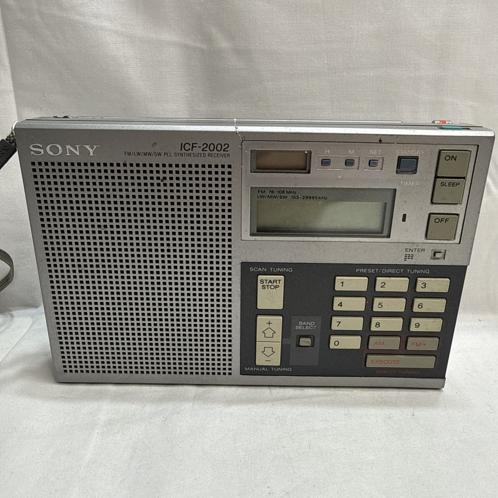 Sony ICF-2002 Vintage PLL Shortwave Radio FM/MW/LW/SW SSB Digital Works Read