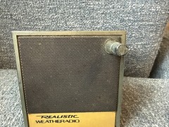 Vtg MCM Realistic Radio Shack Weather Radio Cube 12-181A Faux Walnut PARTS Read.