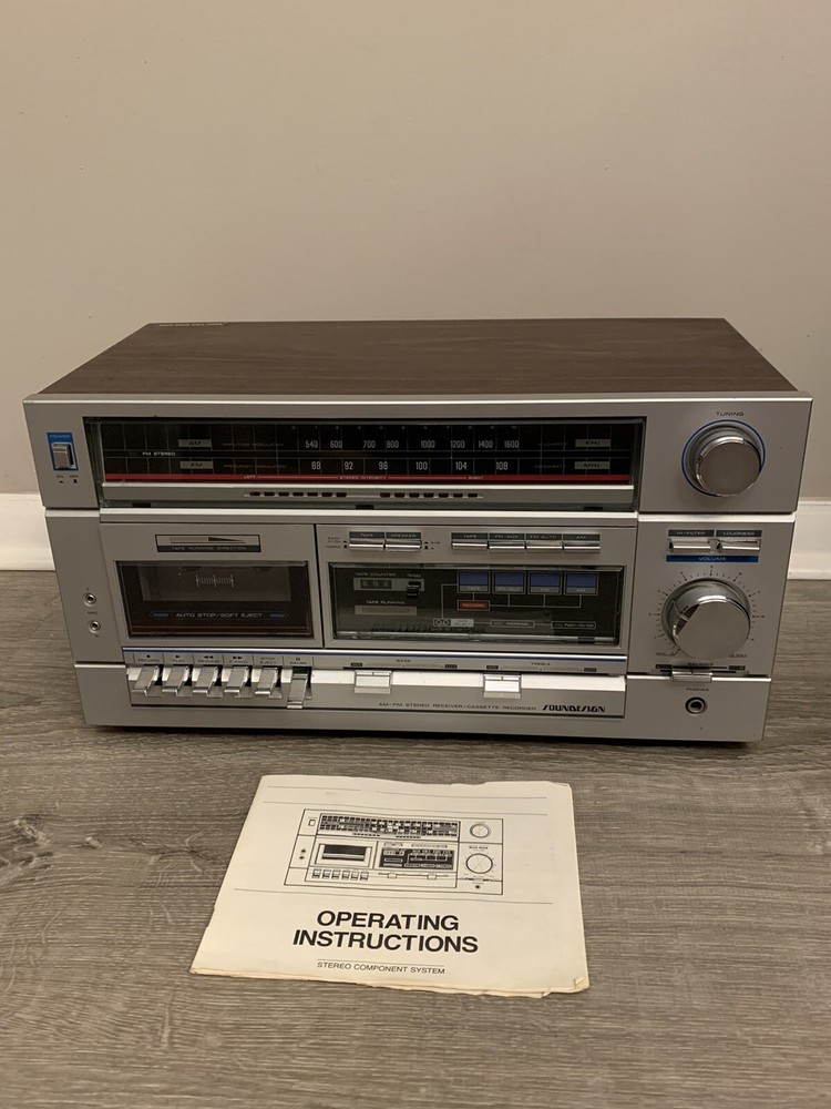 Vintage SOUNDESIGN Model 5642 Radio Tape Player/Recorder With Manual