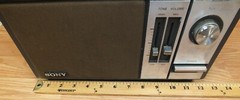 Genuine Vintage Sony (ICF-09540W) Brown & Silver FM/AM Radio W/ Tone & Volume